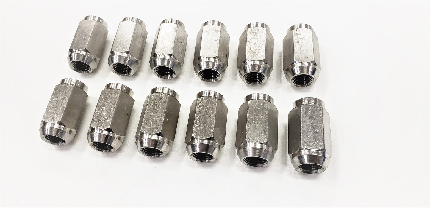 Twelve (12) Pack Solid 304 Stainless Steel 1/2-20 Lug Nuts For Trailer Wheel