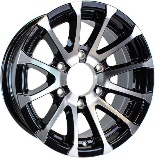 eCustomrim Aluminum Boat Camper Trailer Rim Wheel 6 Lug 15" Avalanche Black