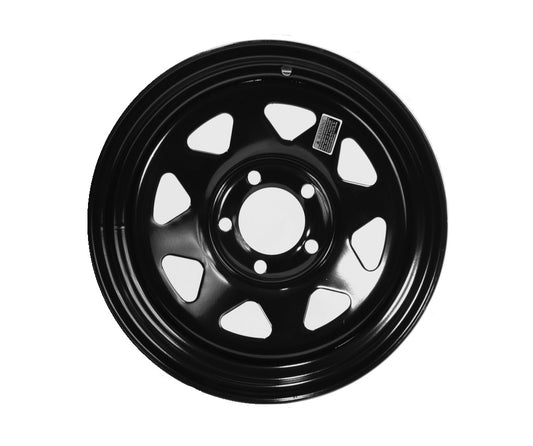 eCustomrim Trailer Rim Wheel 15" x 6" 15x6 5 Lug Wheel Black Spoke Design