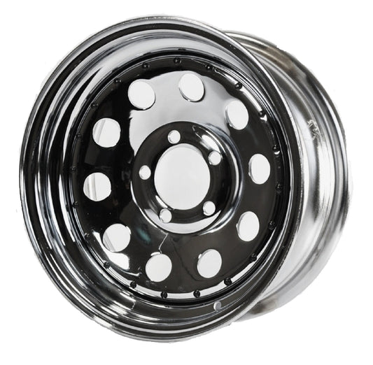 eCustomrim Trailer Rim Wheel 13" 13X4.5 5 Lug Wheel Chrome Modular w/Rivets
