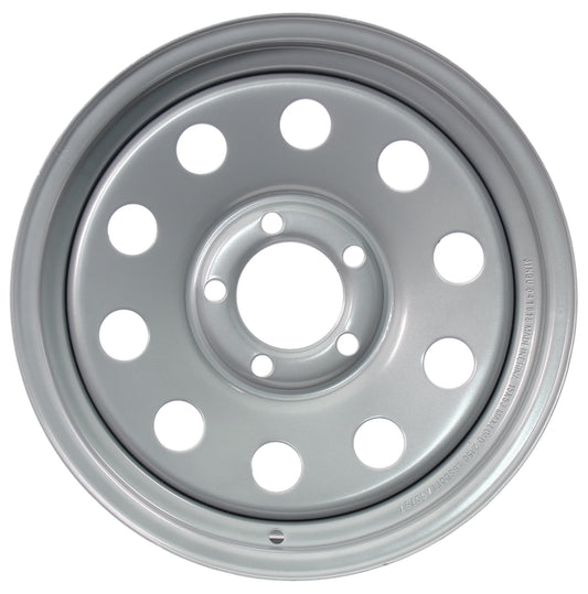 eCustomrim Trailer Wheel Rim 15X5 5-4.5 Silver Modular 5 Lug On 4.5 Inch Center