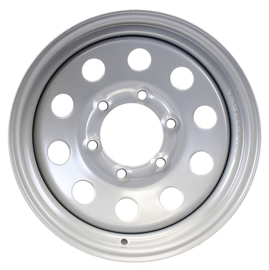 eCustomrim Trailer Wheel Rim 15 Inch 15X6 6 Lug Silver Modular
