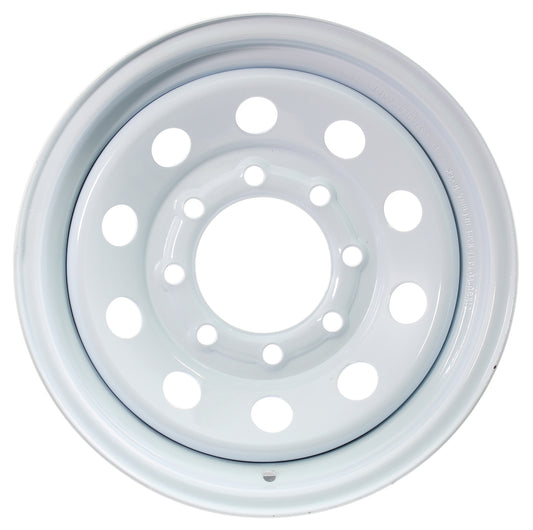 eCustomrim Equipment Trailer Rim Wheel 16 in. 16X6 8 Lug White Modular Design