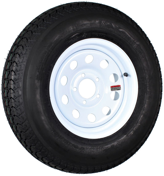 Trailer Tire On Rim ST215/75D14 14 in. Load C 5 Lug White Modular Wheel