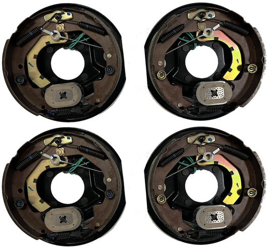 Four 10"x2" Electric Brake Trailer Self Adjusting Backing Plates 2 Left 2 Right