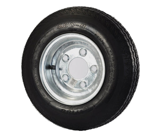 Trailer HD Tire On Rim 4.80-8 480-8 4.80X8 8 in. LRC 5Lug Bolt Wheel Galvanized