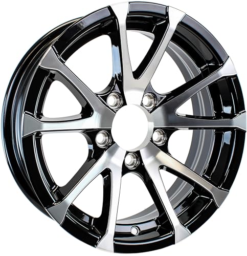 eCustomrim Aluminum Boat Camper Trailer Rim Wheel 5 Lug 13" Avalanche Black