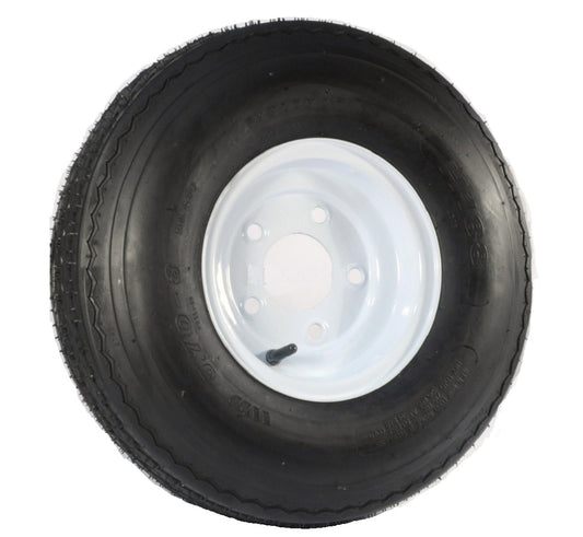 Trailer HD Tire On Rim 5.70-8 570-8 5.70 X 8 8 in. LRC 5 Lug Bolt Wheel White
