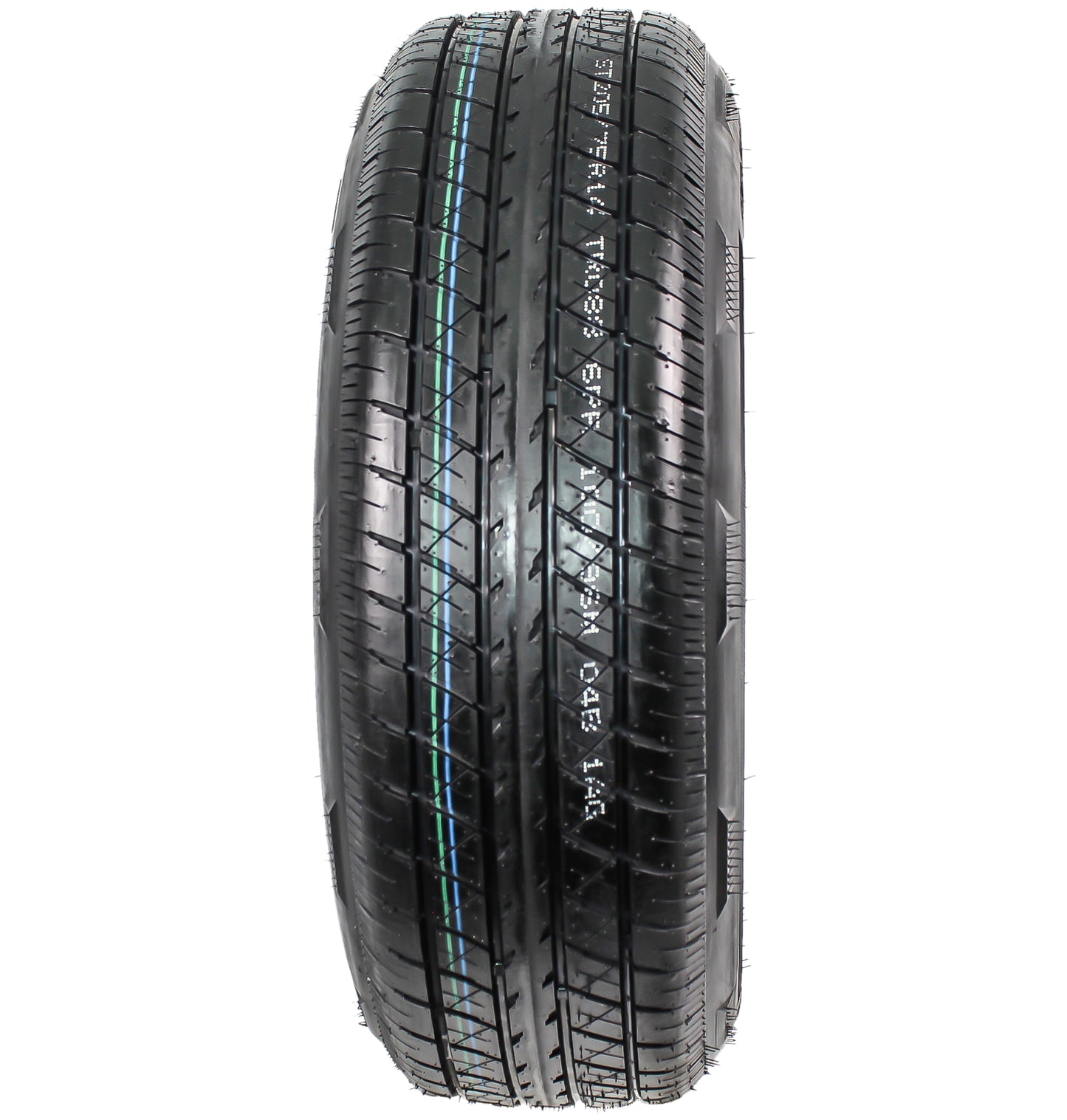 eCustomrim Radial Trailer Tire ST205/75R14 LRC 14 5 Lug Avalanche Black Aluminum