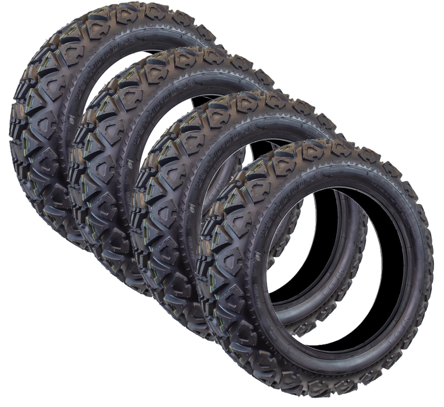 4-Pk 23X10.00-14 23X10-14 Lifted Golf Cart ATV Offroad All Terrain Mud Tire