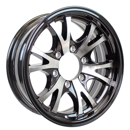 eCustomrim Aluminum Trailer Wheel 16X6 16" Machined Lip 6 Lug On 5.5" Center Rim