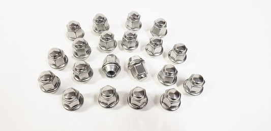 20 Pack 1/2 Inch Lug Nuts Stainless Steel Capped For Aluminum Trailer Wheel Rims