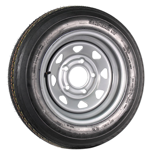 eCustomrim 480-12 4.80-12 Trailer Tire Silver Spoke 5 Lug On 4.5 In Wheel LRC