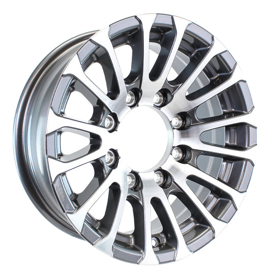 eCustomrim Aluminum Trailer Wheel 16X7 16" Avalanche 8 Lug On 6.5" Center Rim