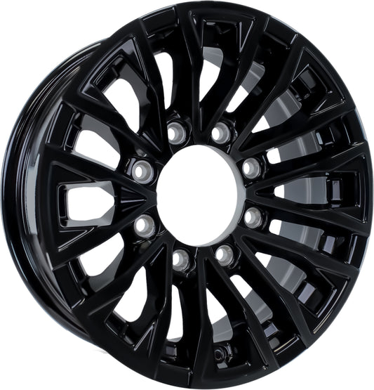 eCustomrim Aluminum Trailer Wheel 16X6 16 X 6 8 Lug 6.5 Center Edge Black Rim