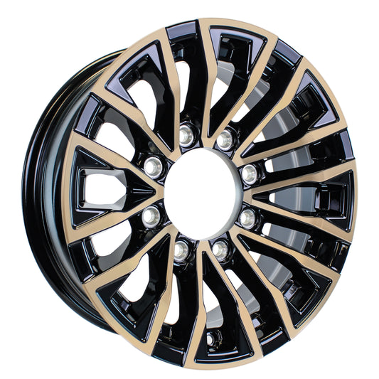 eCustomrim Aluminum Trailer Wheel 16X6 16" Brushed Gold Finish 8 Lug Center Edge