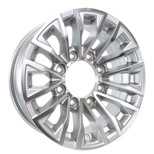 eCustomrim Aluminum Trailer Wheel 16X6 16 Inch Edge Silver 8 Lug On 6.5" Rim