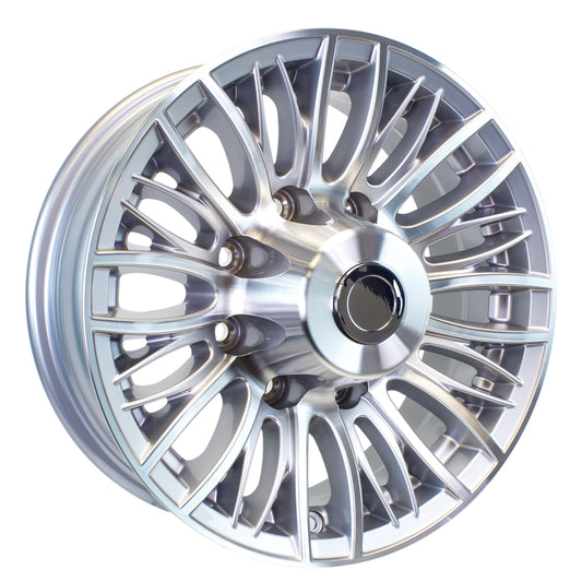 eCustomrim Aluminum Trailer Wheel 16X6 16" Evolution Silver 8 Lug On 6.5" Center