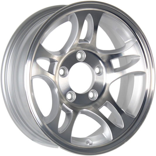 Aluminum Trailer Wheel 15X5 15 X 5 5 Lug 4.5 Center T03 Silver Rim