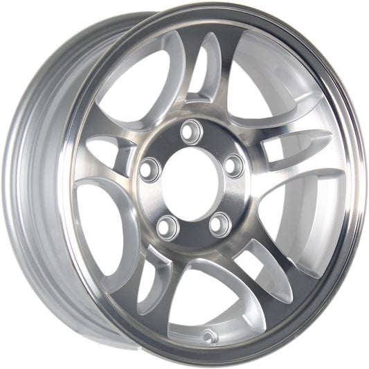 eCustomrim Aluminum Trailer Wheel 15X5 15 X 5 5 Lug 4.5 Center T03 Silver Rim