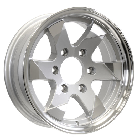 Aluminum Trailer Wheel 15 Inch 6 Lug On 5.5 Ascent Silver Brushed Rim Face