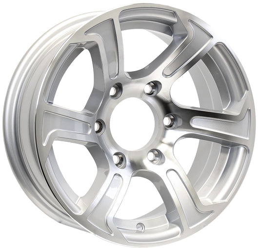 Aluminum Trailer Wheel 15X6 15 X 6 6 Lug 5.5 Center Summit Silver Rim