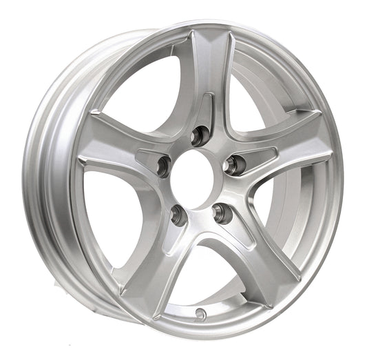 Aluminum Trailer Wheel 15X5 15 Inch Rim Silver Machined 5 Lug PDTB55545T