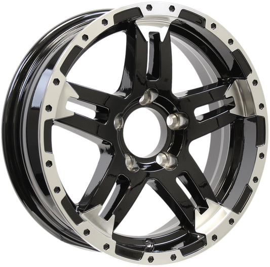 Aluminum Trailer Wheel 14X5.5 14 X 5.5 5 Lug 4.5 Center Turismo Black Rim