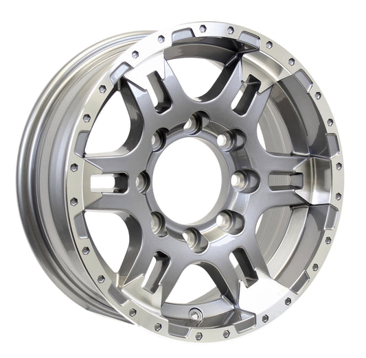eCustomrim Aluminum Trailer Wheel 16X6 16 Inch Rim Gun Metal Machined 8 Lug