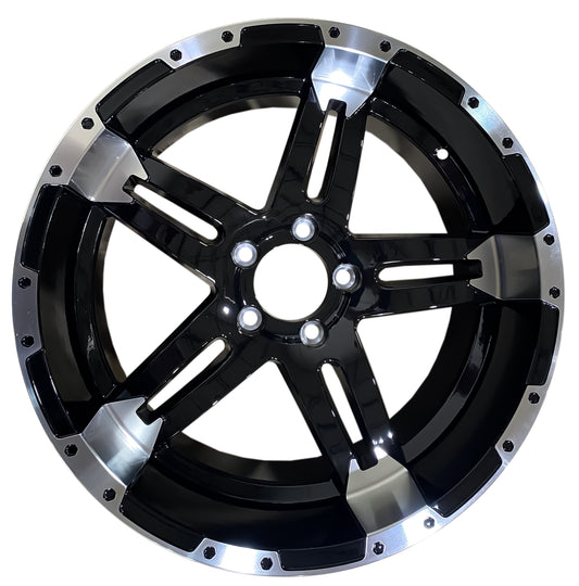 Trailer Wheel Gloss Black Turismo Machined Face 5 Lug On 4.5 18 18" x 9"