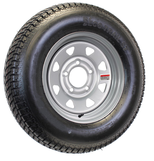 Mounted Trailer Tire On Rim ST215/75D14 LRC 14X5.5 5-4.5 Silver Spoke Wheel