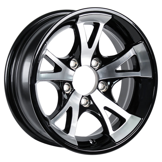 eCustomrim Aluminum Trailer Wheel 13X5 13 X 5 5 Lug 4.5 Center A1411 Black Rim