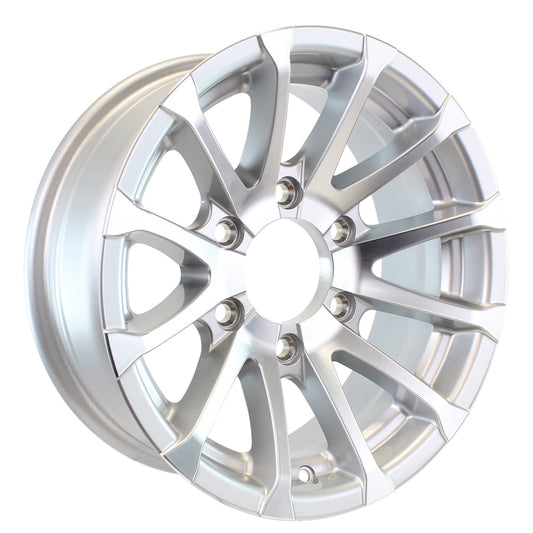 eCustomrim Aluminum Trailer Wheel 16X6 16" Avalanche 6 Lug On 5.5" Center Rim