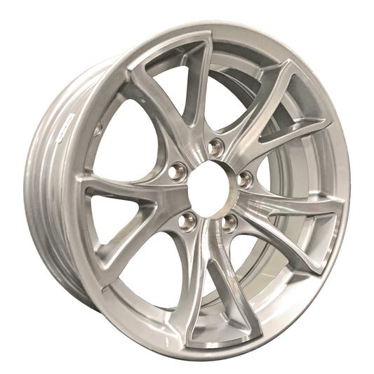 Aluminum Trailer Wheel 15X5 15 Inch Rim Silver Machined 5 Lug YC1155545T-LW