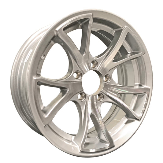 eCustomrim Aluminum Trailer Wheel 15X5 15 Inch Rim Silver Machined 5 Lug