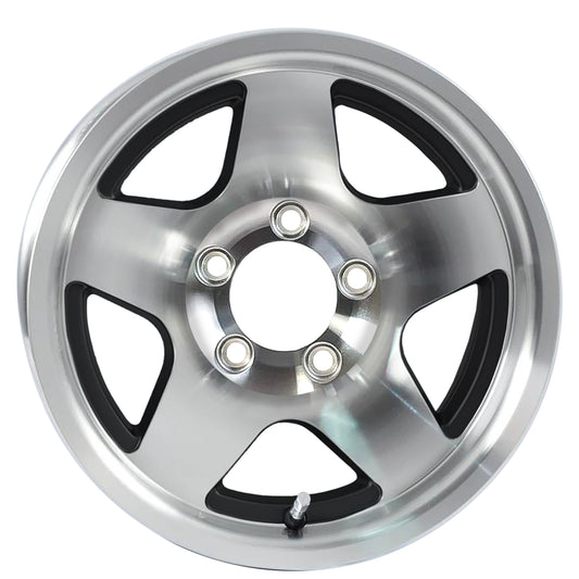 eCustomrim Aluminum Trailer Wheel 15X5 15" Black Star 5 Lug On 4.5" Center Rim