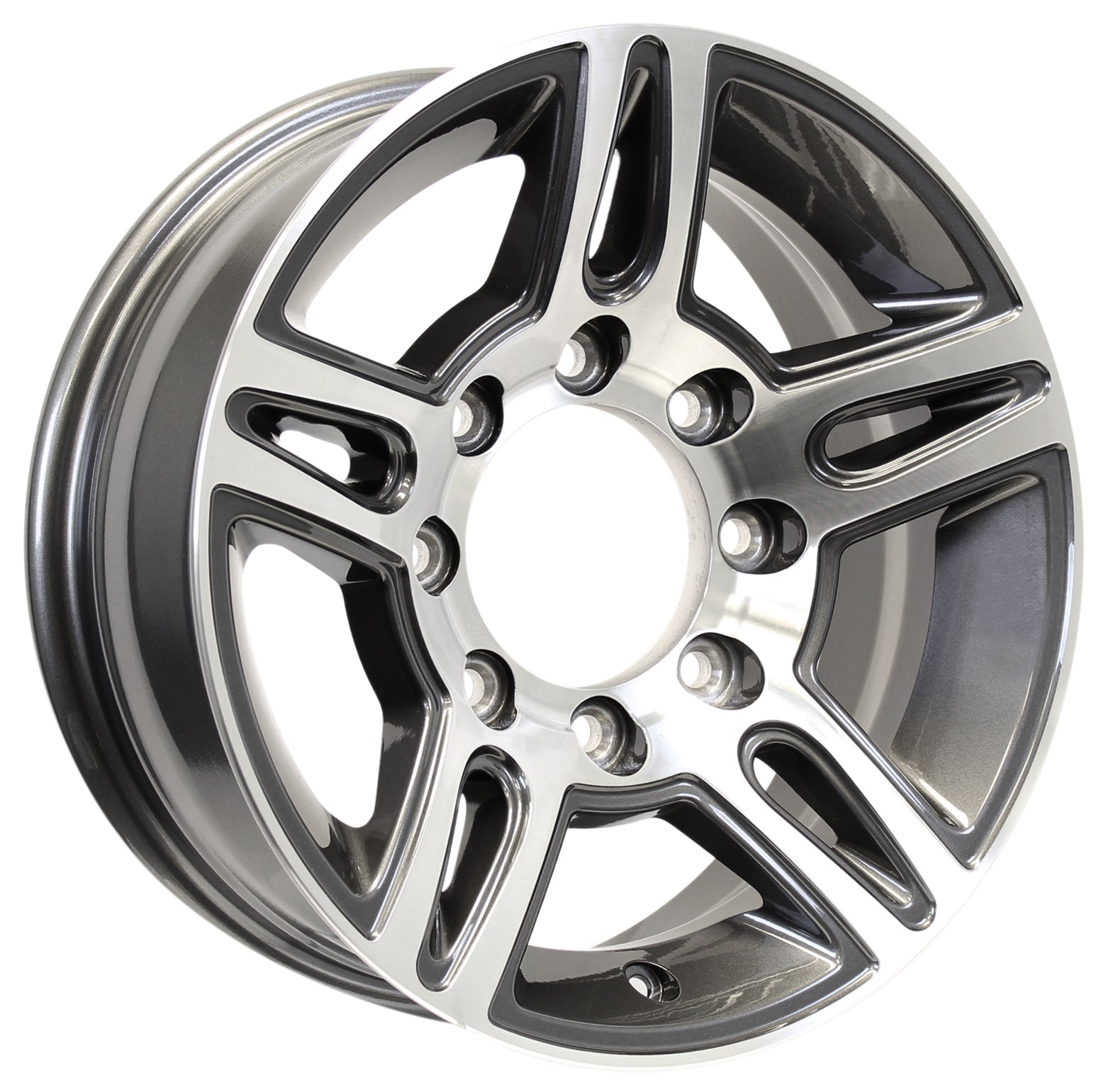 Aluminum Trailer Wheel 16X6 16 Inch Rim Gun Metal Machined 8 Lug YFPN6