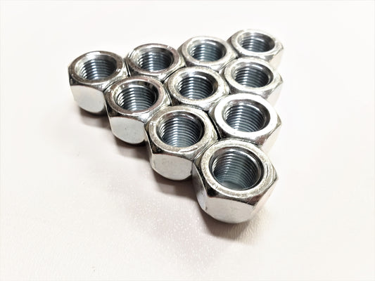 Ten (10) Pack Open Zinc Steel 1/2-20 Lug Nuts For Trailer Wheel Rim