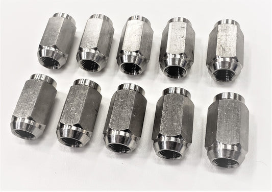 Ten (10) Pack Solid 304 Stainless Steel 1/2-20 Lug Nuts For Trailer Wheel Rim