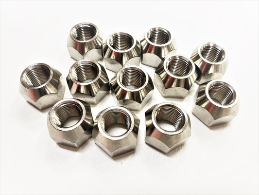 Twelve (12) Pack Open 304 Stainless Steel 1/2-20 Lug Nuts For Trailer Wheel