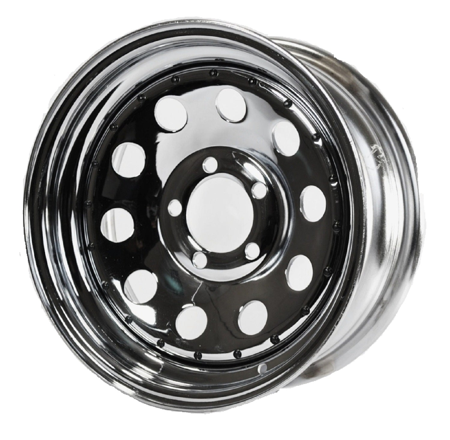 Trailer Rim Wheel 13 in. 13X4.5 5 Lug Hole Bolt Wheel Chrome Modular W ...