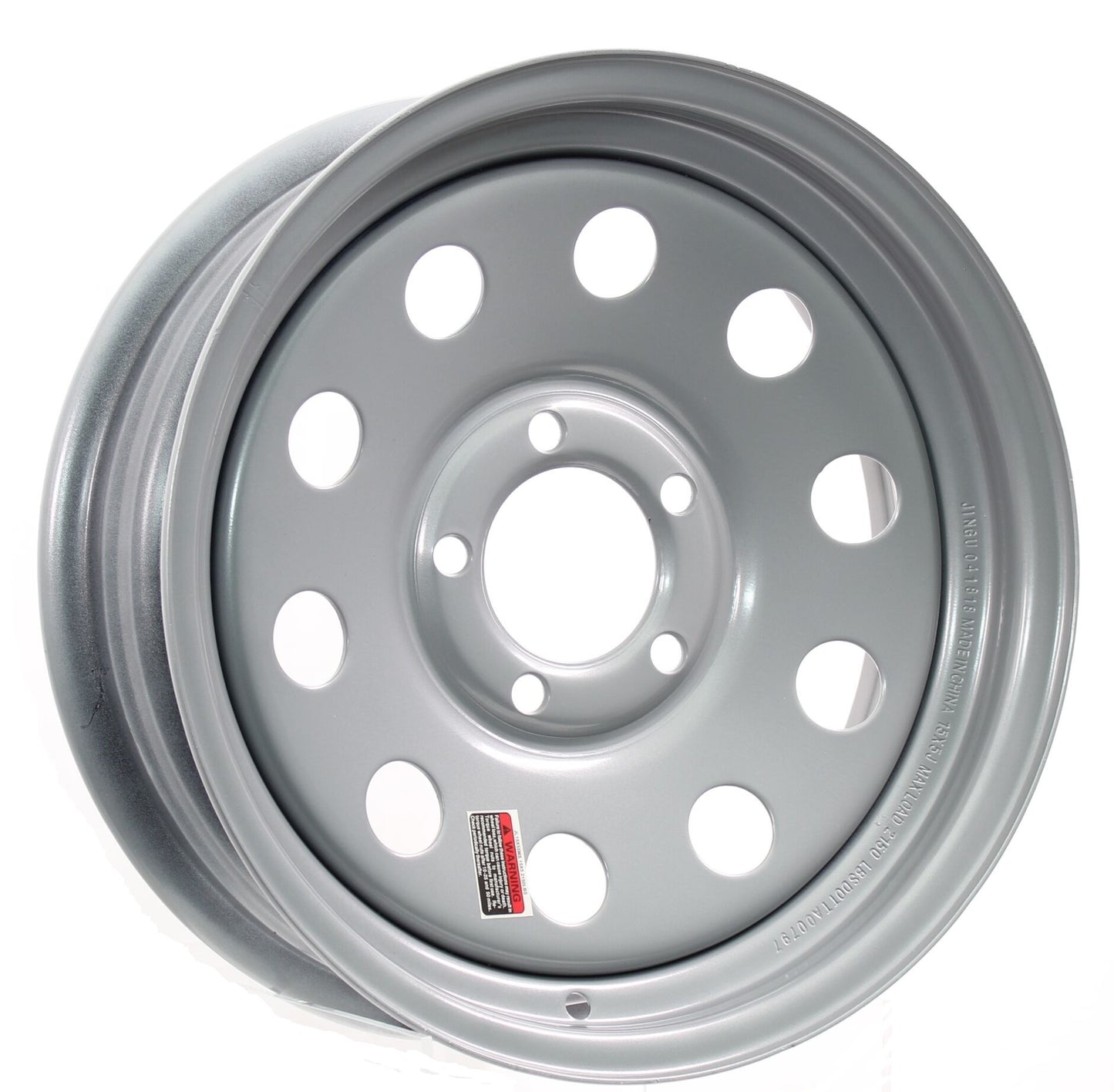 eCustomrim Trailer Wheel 15X6 15 Inch 5 Lug On 4.5 Silver Modular Rim