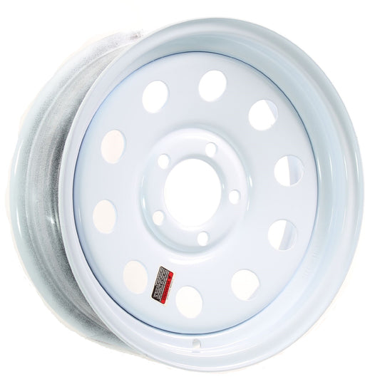 Two Boat Trailer Rims Wheels 15 in. 15X6 5 Lug Hole Bolt White Modular Design