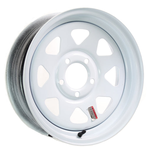 eCustomrim Trailer Rim Wheel 15 in. 15X6 5 Lug 4.5 Inch Center White Spoke