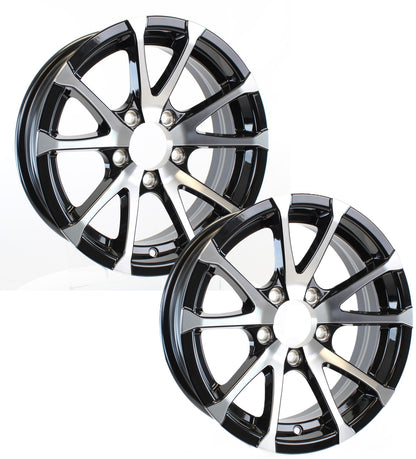 2-Pk Aluminum Trailer Wheel 15X5 15 Inch SPECIAL BOLT PATTERN 5 Lug On 5 T07 Rim