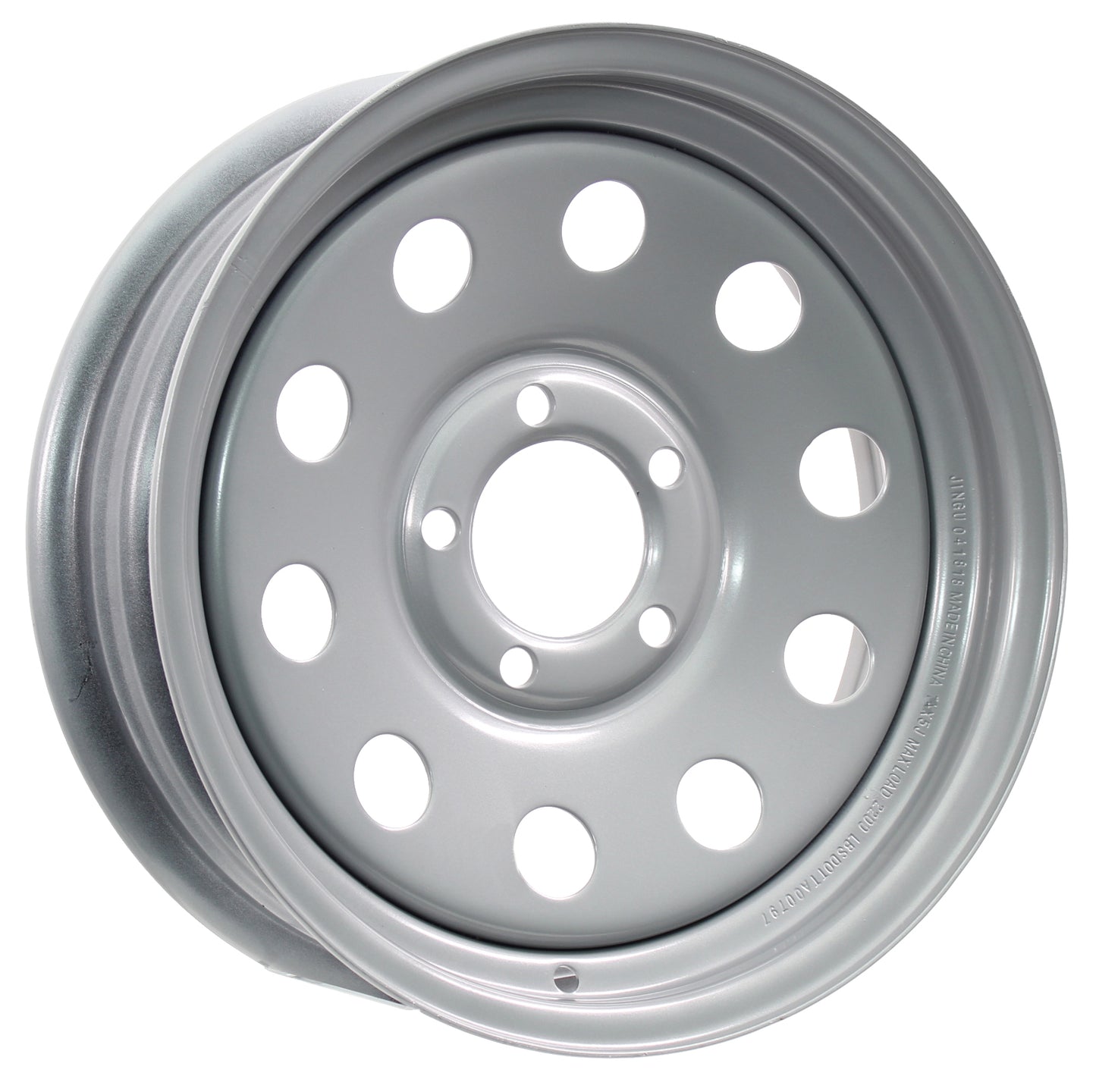 eCustomrim Trailer Wheel Rim 15X5 5-4.5 Silver Modular 5 Lug On 4.5 Inch Center