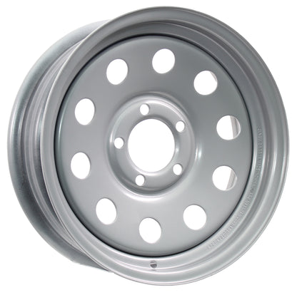 eCustomrim Trailer Wheel Rim 15X5 5-4.5 Silver Modular 5 Lug On 4.5 Inch Center