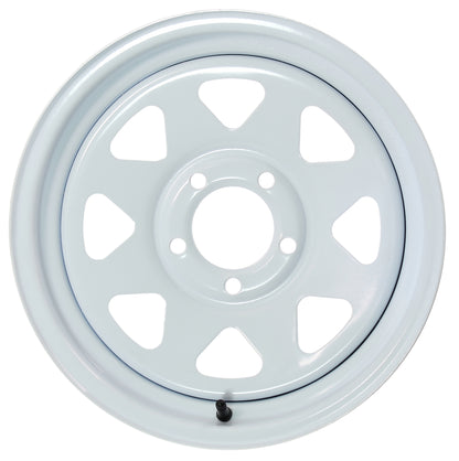 eCustomrim Trailer Rim 15X5 15 Inch 5 Lug On 4.5 Center White Spoke Wheel