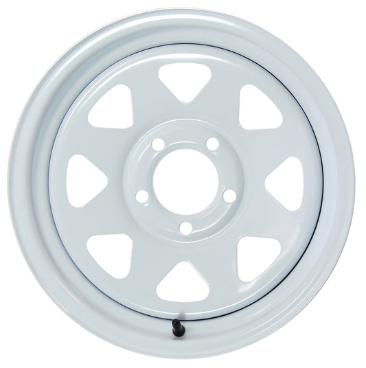 eCustomrim Trailer Rim 15X5 15 Inch 5 Lug On 4.5 Center White Spoke Wheel