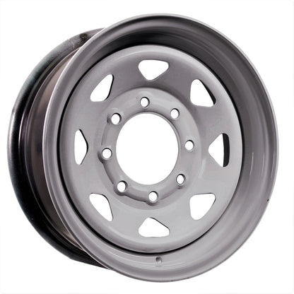 Trailer Wheel Silver Rim 16 x 6 Spoke Style 8 Lug On 6.5 4.90 in. Center Bore